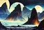 Placeholder: night, rocks, mountains, sci-fi, epic, rodolphe wytsman impressionism paintings