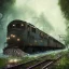 Placeholder: an abandoned train on tracks overgrown by nature with large puddles of water flooding part of tracks, 8k resolution, high-quality, fine-detail, intricate, digital art, detailed matte, volumetric lighting, illustration, 3D octane render, brian froud, howard lyon, selina french, anna dittmann, annie stokes, lisa parker, greg rutowski