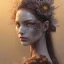 Placeholder: Portrait of beautiful girl, face dept of field,face shining, plant, metal, feathers,central weight average, CWA Dryad, fae, sidhe, ominous, nature, plants, wildflower sparkle,wildflower 3d view, facepaint, dnd character portrait, intricate, oil on canvas, masterpiece, expert, insanely detailed, 4k resolution, retroanime style, cute big circular reflective eyes, cinematic smooth, intricate detail , soft smooth lighting, soft pastel colors, painted Renaissance style,sharp fucus, bokeh,macro lens,