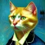 Placeholder: Portrait of a cat by Van Gogh