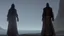 Placeholder: black robe hooded monks in the stone castle