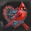 Placeholder: Bing: a vibrant digital chalk sketch painting featuring a double exposure image of a beautiful majestic red cardinal, ultra-detailed, within the body of the cardinal is a heart with the words "I AM ALWAYS WITH YOU" in a beautiful script