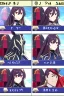 Placeholder: A portrait of a human woman with long brown hair and red eyes wearing competitive horse riding clothes, riding a black horse, modern dressage arena setting, anime style, intricately detailed, masterpiece, HD, 4k