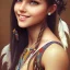 Placeholder: Native American girl, cute, beautiful, long hair, brown eyes, black hair, smiling