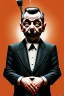 Placeholder: mr bean as the mafia godfather, 4k, trending art, weird perspective, realism, spray paint, detailed