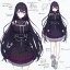 Placeholder: High quality, Detailed, Black long hair, Purple eyes, mouth open, blushing, rich clothes, concept art, clothes kinda reavling, skirt is short