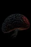 Placeholder: drawing of the brain with the amygdala lit up on a black background