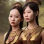 Placeholder: Thailand girl cute neck head portrait, warrior costume, village, meditation, 8k quality