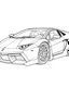 Placeholder: lamborigini car drawn without color for coloring