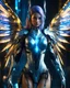 Placeholder: Length picture night Photography Realistic High Details,Natural Beauty,Full body Beautiful Angel Pretty woman cybernetic ,futuristic warframe armor,wings ,in Magical Planets Cosmic full of lights colors,glowing in the dark, Photography Art Photoshoot Art Cinematic Soft Blur Colors