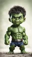 Placeholder: Little baby hulk, full portrait looking at the camera