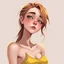 Placeholder: a pretty girl, skinny, relaxed, tired but functional, digital art, stylised