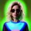 Placeholder: Shakira, artist, 30 years old, Realistic image, waist up portrait, etro style dress, oversize. Gucci sunglasses. Blonde, loose long hair, eyes make up, perfect, glow, circle iris. Neon colors, leds. Cyberpunk. concept art, smooth, unreal engine 5, god lights, ray tracing, RTX, lumen lighting, ultra detail, volumetric lighting, 3d, finely drawn, high definition, 4k.