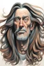 Placeholder: This image depicts a lifelike caricature of a man with long hair. The man is the central figure in the picture, taking up most of the space, with his features and hair color against a white background. The image has an artistic style that leans toward abstraction, making it an interesting piece of art. The man's face is one of the most dominant aspects of this image. His facial features are emphasized, and a lot of character is shown, which is typical of anime drawings. This photo doesn't h