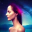 Placeholder: Beautiful European women head portrait, meditation, valley galaxy night sky, 8k Quality