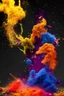 Placeholder: color powder explosion on black background, particles, fine detail, hyperrealism, james jean and jackson pollock and damien hirst, golden ratio, fractal, sharp focus, octane render, artstation, vfx