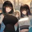 Placeholder: Clear focus,High resolution, three girls, wearing a crop top and cut sleeves and a short skirt