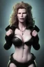 Placeholder: Kim Basinger as evil queen in black leather, busty, cleavage, curvy, angry, happy, stern look. character design by cory loftis, fenghua zhong, ryohei hase, ismail inceoglu and ruan jia. unreal engine 5, artistic lighting, highly detailed, photorealistic, fantasy