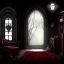 Placeholder: Light from windows, Vampire lair,gothic, blood,room interior design illustration by mick ricereto, detailed, interior croquis color illustration, digital illustration, 4k, ultra hd