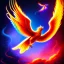 Placeholder: iridescent phoenix flying out of the void