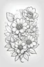 Placeholder: outline art for cute flower coloring pages with which, White background. sketch style, clean line art, white background, no shadow and clear