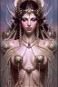 Placeholder: Beautiful Goddess covered in pearls and gems, a masterpiece by by Greg Rutkowski, Jeffrey Jones, Thomas Kinkade, Greg Olsen, beautiful spectacular textures, striking amazing light and shadows, remarkable dramatic setting, stunning unique reflections