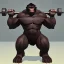 Placeholder: gym gorilla bench pressing weights