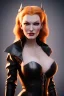 Placeholder: Veronica Lake as evil queen in black leather, busty, cleavage, curvy, angry, stern look. character design by cory loftis, fenghua zhong, ryohei hase, ismail inceoglu and ruan jia. unreal engine 5, artistic lighting, highly detailed, photorealistic, fantasy