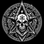 Placeholder: A ocultism symbol of evil, with satanism and nazi skull