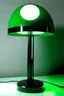 Placeholder: gaming table lamp inspired by knee, modern design, black and green color