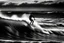 Placeholder: surfing simple black and white