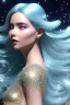 Placeholder: woman glitter blue fairy in a galactic ambiance, long blue hair, detailed gorgeous smile, delicate colors in the foreground, full of details, smooth, light effect，vaporwave colorful, smooth, extremely sharp detail, finely tuned detail, ultra high definition, 8 k, unreal engine 5, ultra sharpBeautyful smiling young woman, long hair amazing blue eyes, flowers, happy cosmic, bright colors, blue, pink, gold, jewels, realistic, photo real, clear sunny background, highly detailed, high contrast, 8k 