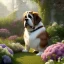 Placeholder: pixar style, volumetric summer garden environment and background, realistic painting of saint Bernard, looking excited, volumetric lighting, dramatic lighting, detailed digital painting, extreme dense and fine fur, anime, ornate, colour-washed colors, elegant, small minutiae, tiny features, particulars, centered, smooth, sharp focus, renderman gofur render, 8k, uhd, detailed eyes, realistic shaded volumetric lighting, sunlight caustics, backlight, centered camera view