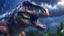 Placeholder: Huge dinosaur in a thunderstorm, intricately detailed face, Professional photography, bokeh, a breathtaking background cinematic side light, medium shot head, shot on dslr 64 megapixels sharp focus, canon lens, Hyperrealistic, concept art, 16k resolution