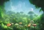 Placeholder: jungle on an alien planet with massive flowers, fruits and mushrooms, wideangle view, volumetric lighting, volumetric clouds, small minutiae, tiny features, particulars, precise pencil outlines, sharp lines, cinematic art by jessada sutthi