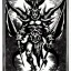 Placeholder: Devil demon satan king knights war code prophecy black and white