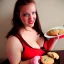 Placeholder: gorgeous Ms. Claus hotty, with cookies