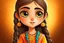 Placeholder: Craft a delightful digital artwork showcasing a cute Pakistani girl, with her big grey eyes sparkling and her long braid flowing elegantly in a casual setting."