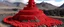 Placeholder: A red castle on top of a volcano designed in Ica stones