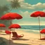 Placeholder: Two mesmerizing, vivid red hearts, meticulously crafted with intricate details, find solace beneath the protective embrace of a scarlet umbrella. Illuminated by the gentle caress of sun-kissed waves, they rest on the sandy shores of a picturesque beach. In a thoughtful Pixar animation style, this surrealistic scene emanates a sense of whimsy, magic, and unexpected beauty. The precise details and superlative quality, reminiscent of dreamy lo-fi photography, offer a colorful feast for the eyes. Th