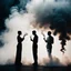 Placeholder: two human silhouettes intermingled in a cloud of smoke, surreal