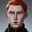 Placeholder: general hux 3/4 view, wearing a black First Order uniform, serious, imposing figure, thick eyebrows, digital art, wearing a black First Order uniform, green eyes