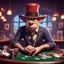 Placeholder: poker player, stylized, pixar