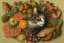 Placeholder: A cat with fruits and fish and mouses. Giuseppe Arcimboldo