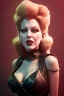 Placeholder: Lana Turner as evil queen in black leather, leather, busty, cleavage, angry, stern look. character design by cory loftis, fenghua zhong, ryohei hase, ismail inceoglu and ruan jia. unreal engine 5, artistic lighting, highly detailed, photorealistic, fantasy