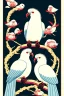 Placeholder:  a group of Cockatoos that are on top of each other, a poster by Nōami, ukiyo-e, anime aesthetic, minimalist.