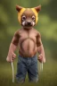 Placeholder: Wolverine toddler, full body, bokeh, hyper realistic