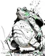 Placeholder: giant slime covered toad black and white sketch art rpg full body