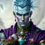 Placeholder: Adult light blue skinned male air genasi human monk from dungeons and dragons, athletic features, sky blue medium hair undercut, wind like elemental aura, mid 30's, muscular with elegant heavily embellished purple monk apparel, thin green metal religious necklace and heavy bracelets with pink diamonds and light blue jade stones, round grey blue eyes, human with godlike features, wind like hair see through, bright colored religious tattoos, realistic high def details, ready to battle.