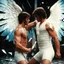 Placeholder: [Shattered Image, Shot the texture and then rewound the film and double exposed from multiple 1979 B colour series movie] Jacob wrestling with angel